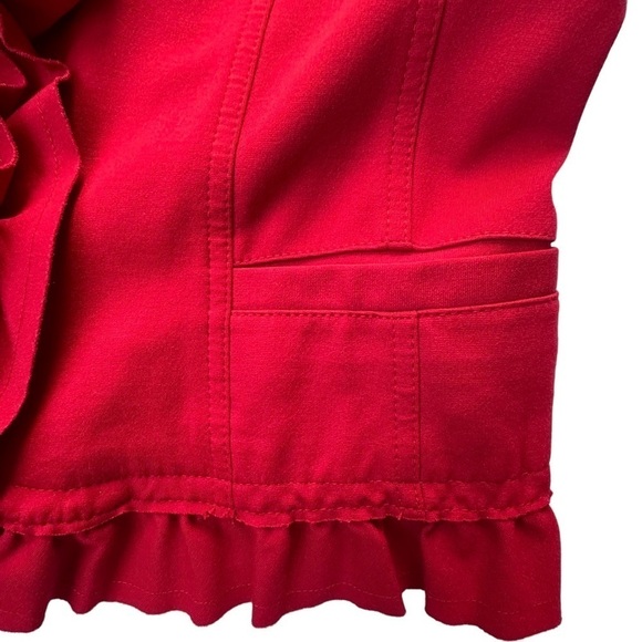 INC International Concepts Women's Red Ruffle Zip Up Jacket Size XL - Picture 9 of 10